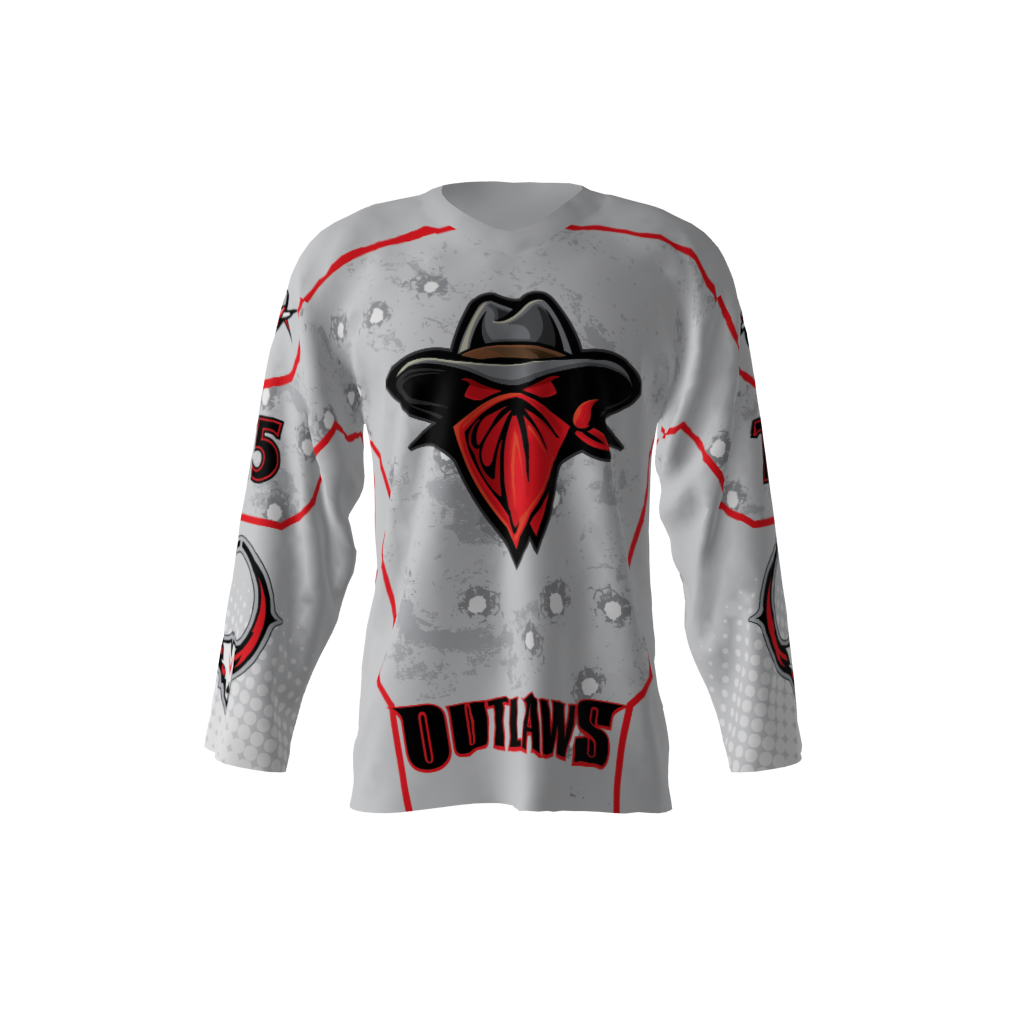 Outlaws Gray Hockey Jersey