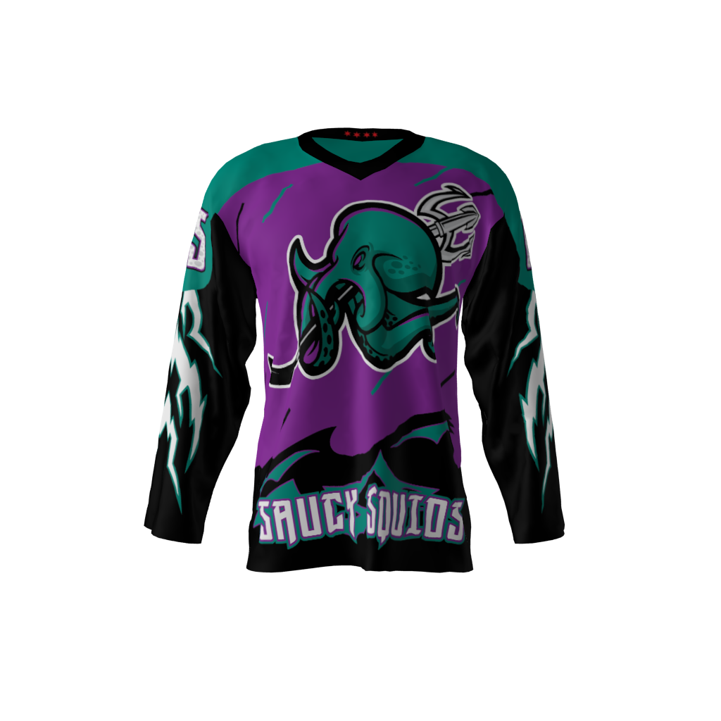 Saucy Squids Hockey Jersey Front