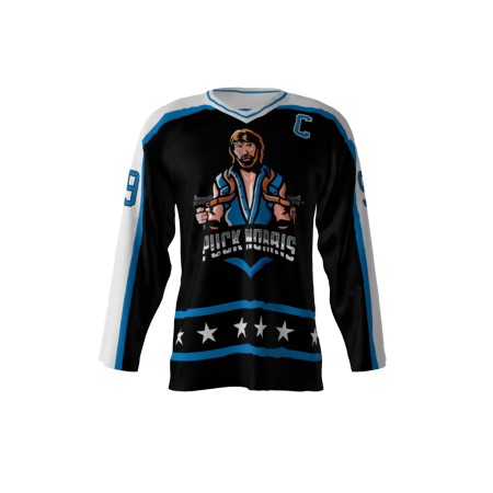 Puck Norris Black Uzi Hockey Jersey