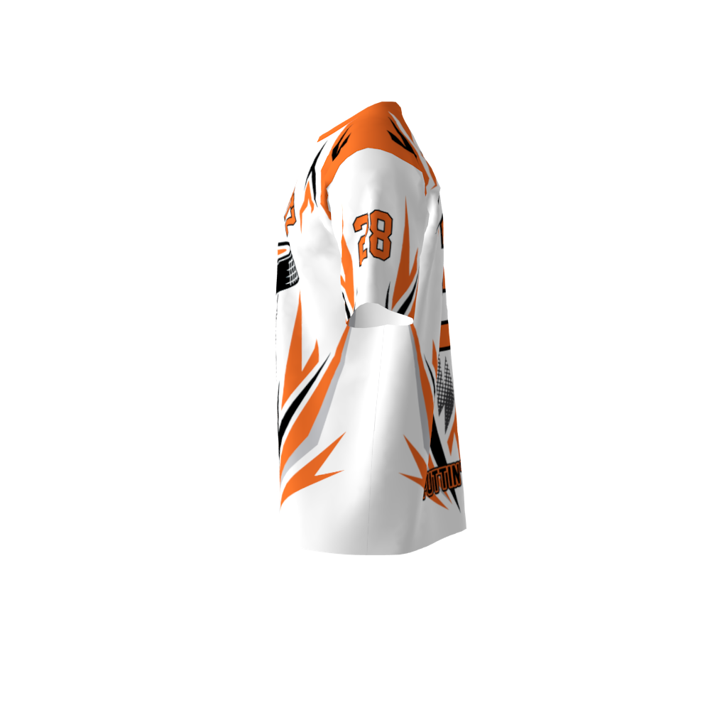 Slapshotz White Orange Softball Jersey - Image 2