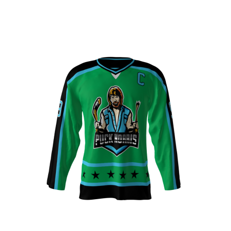 Puck Norris Green Hockey Jersey