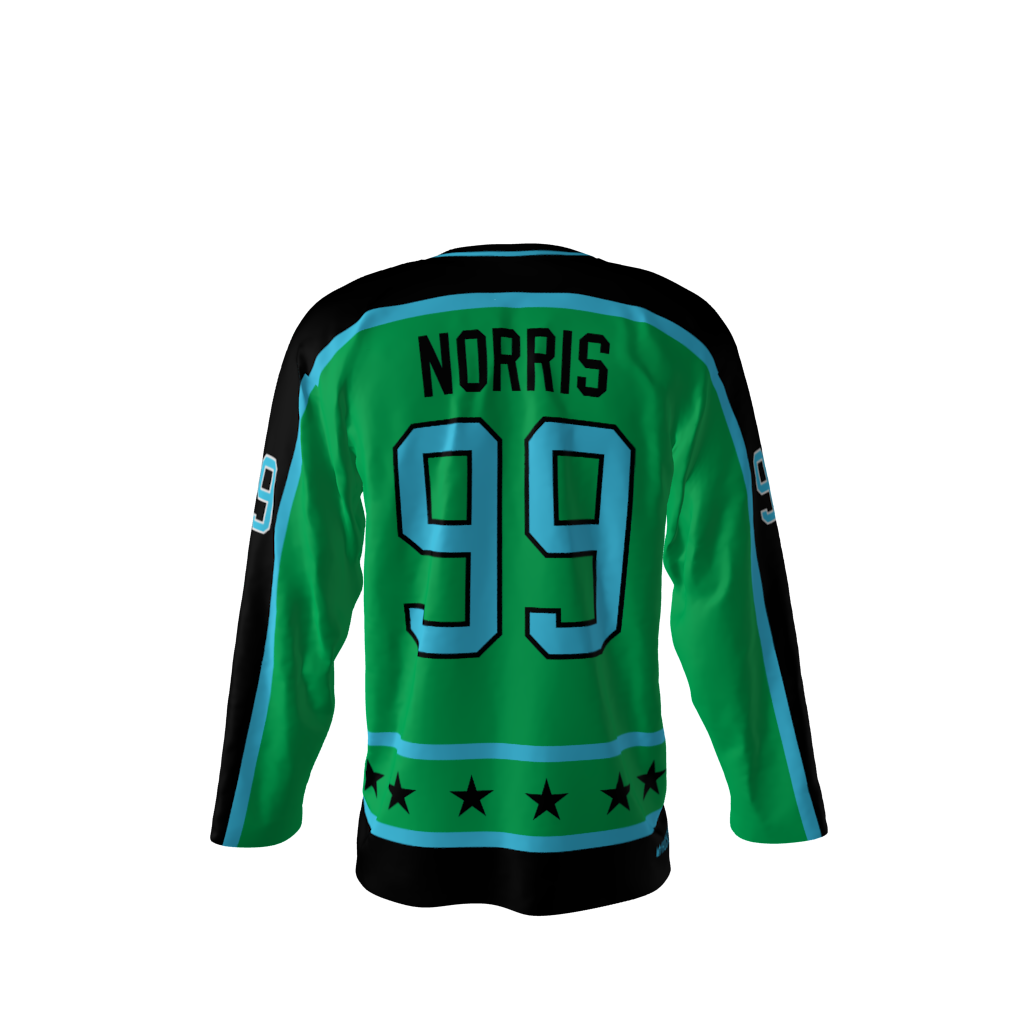 Puck Norris Green Hockey Jersey - Image 3