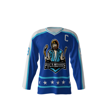 Puck Norris Blue Hockey Jersey