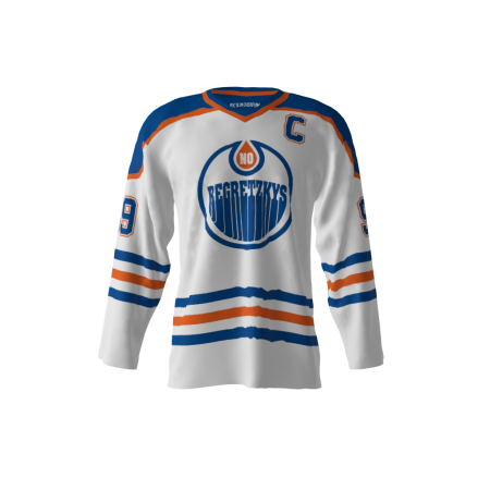 No Regretzkys White Hockey Jersey