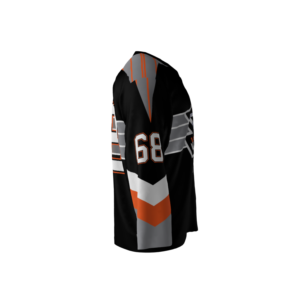 Jagr Bombs Black & Orange Hockey Jersey - Image 4
