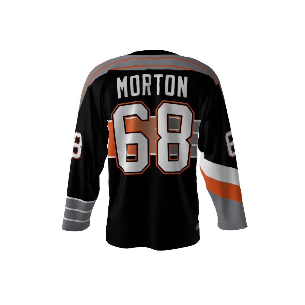 Jagr Bombs Black & Orange Hockey Jersey - Image 3