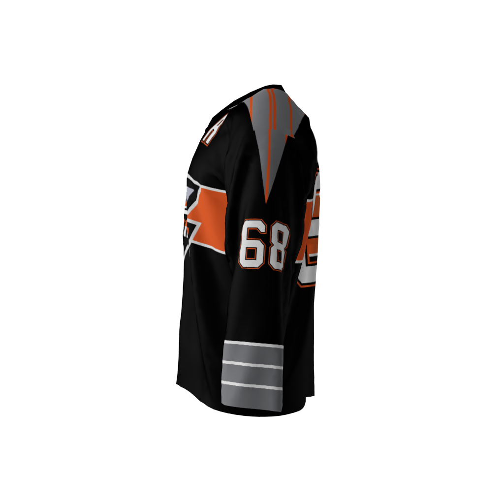 Jagr Bombs Black & Orange Hockey Jersey - Image 2