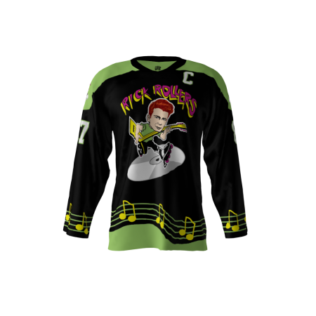 Rick Rollers Black Hockey Jersey