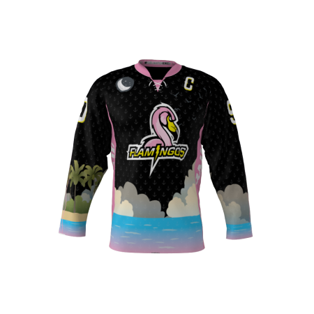 Greasy Flamingos Black Hockey Jersey