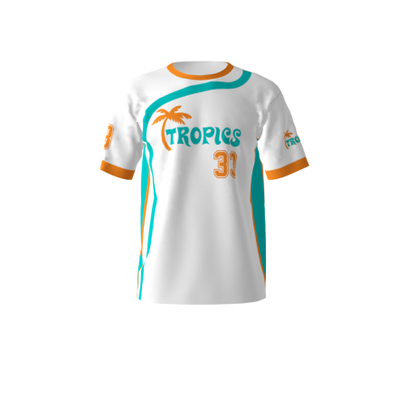 Tropics White Softball Jersey