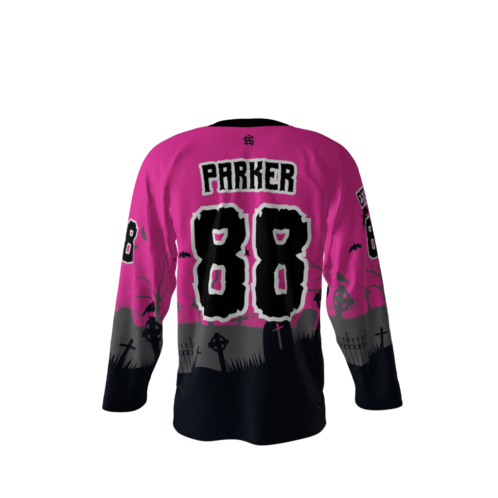 Fun Ghouls Pink Hockey Jersey - Image 3
