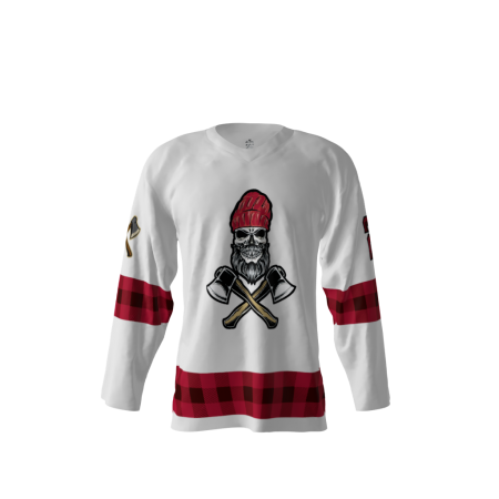 Skull Lumberjacks White Hockey Jersey