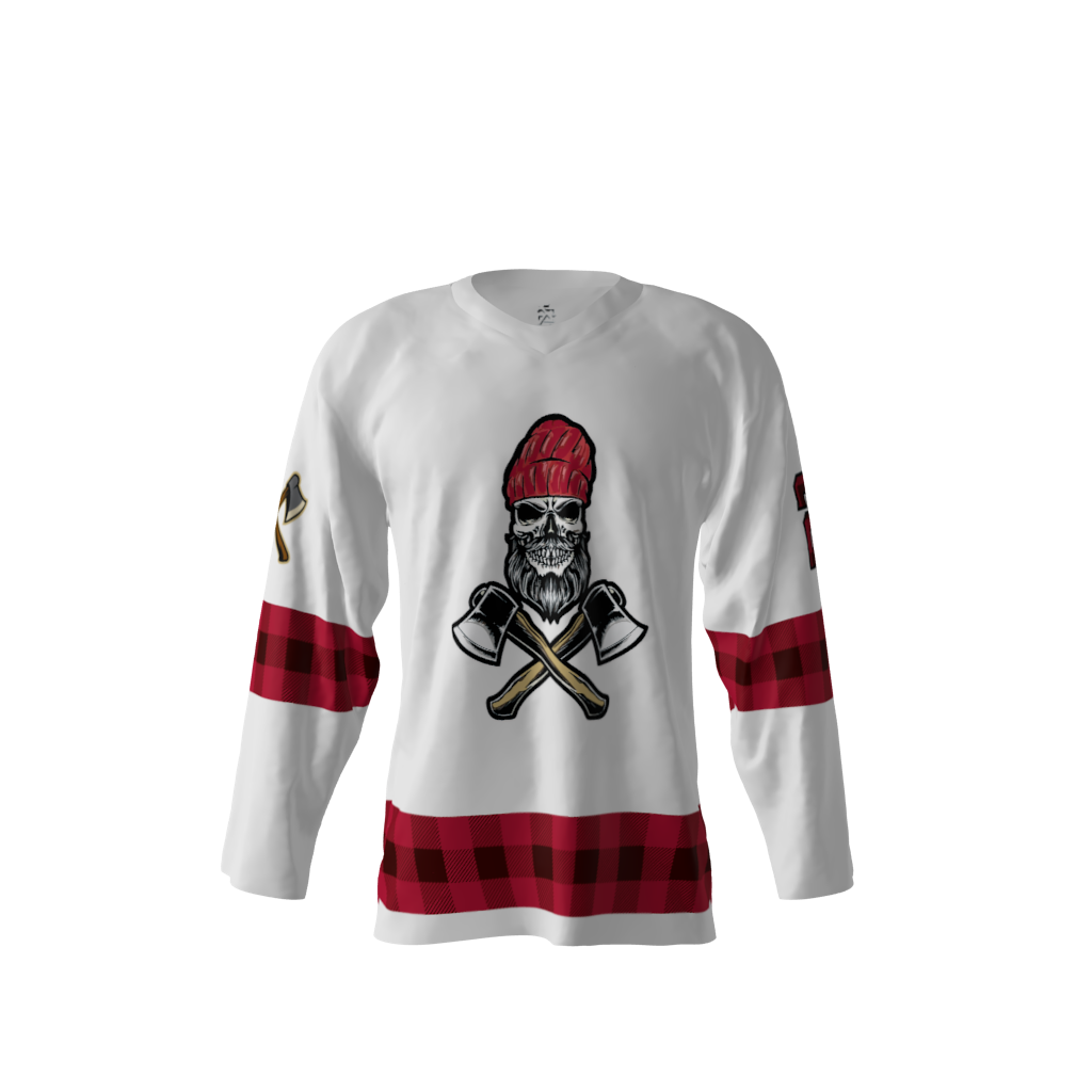 Skull Lumberjacks White Hockey Jersey