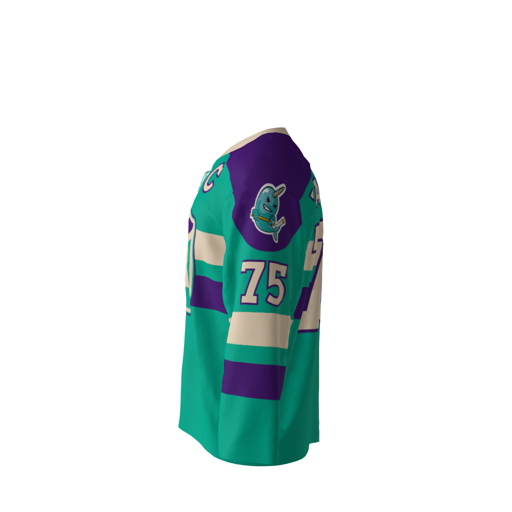 Narwhals Vintage Green Hockey Jersey - Image 2