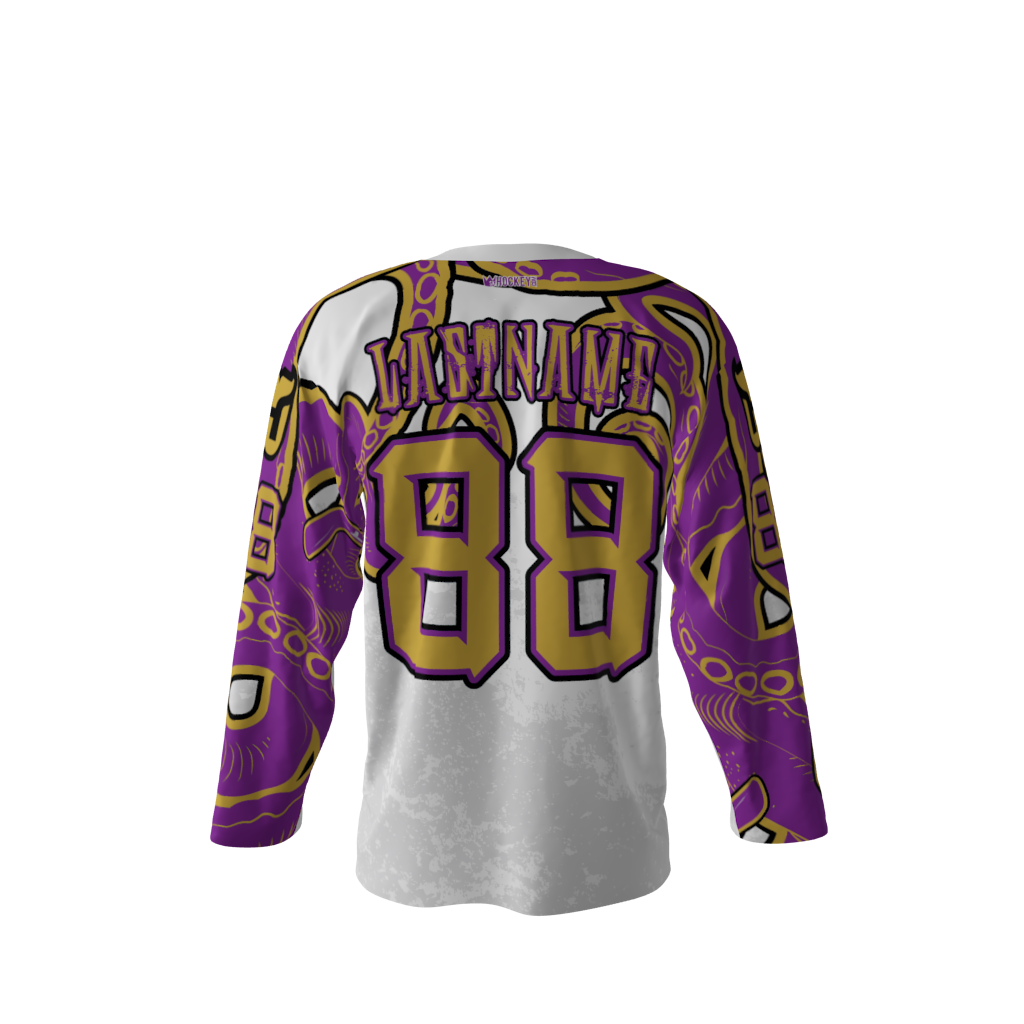 Kraken White Hockey Jersey - Image 3
