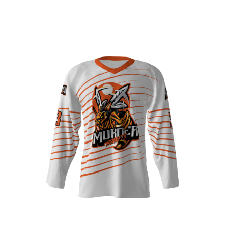 Murder Hornets White Orange Hockey Jersey