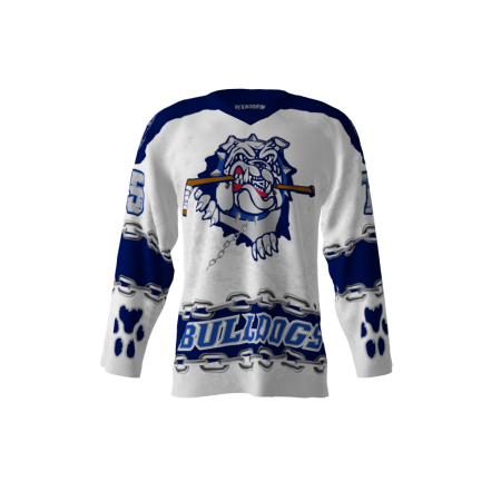 Bulldogs White Blue Hockey Jersey