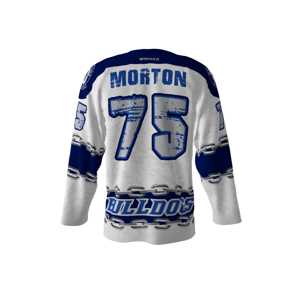 Bulldogs White Blue Hockey Jersey - Image 3