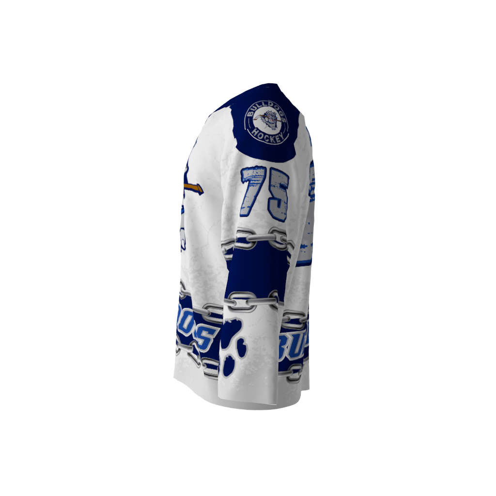 Bulldogs White Blue Hockey Jersey - Image 2