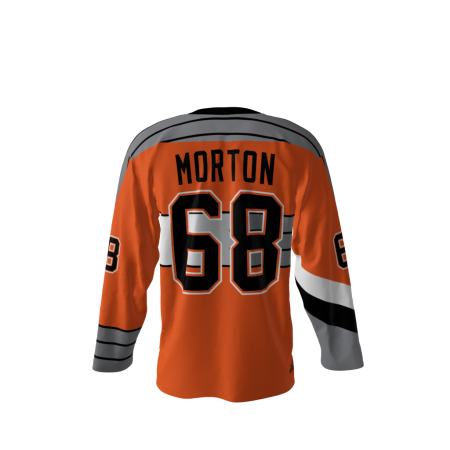 Jagr Bombs Orange Hockey Jersey Back