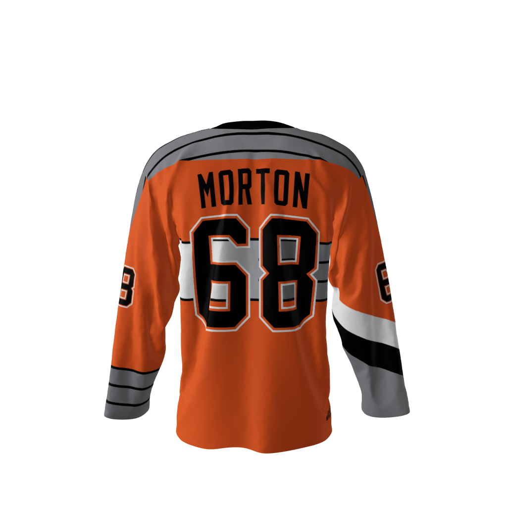 Jagr Bombs Orange Hockey Jersey Back