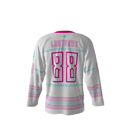 Hellfire White Hockey Jersey Back