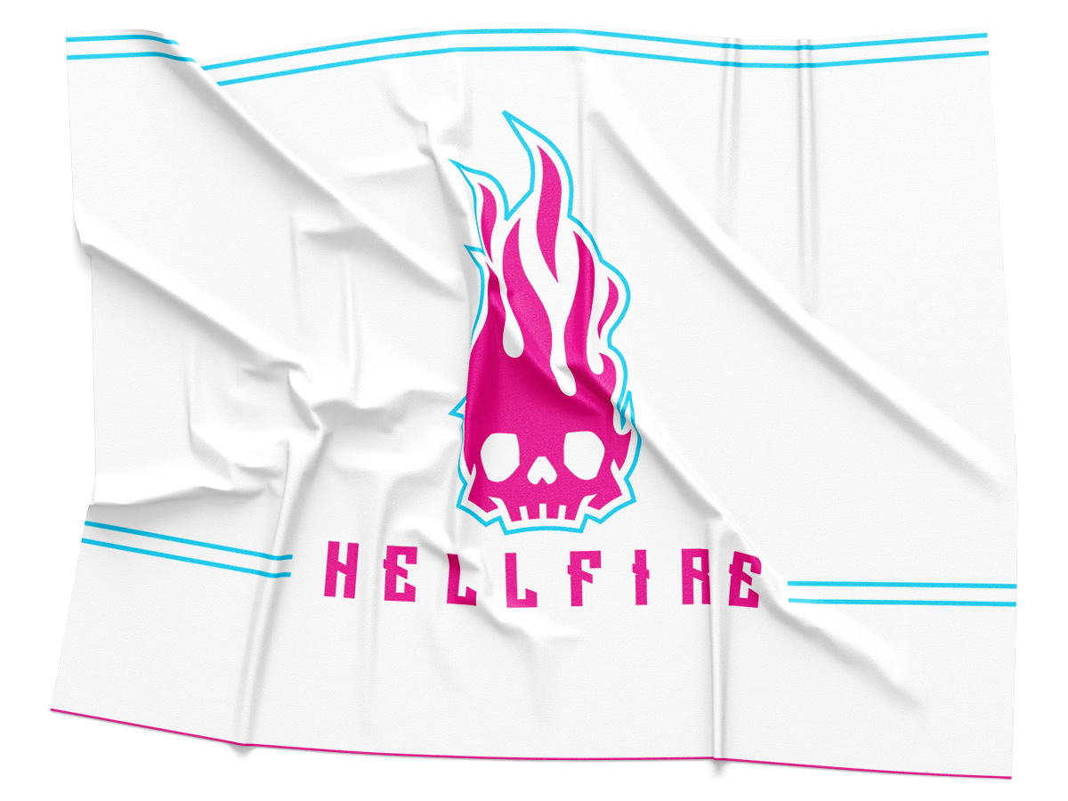 Hellfire White Logo Rendering