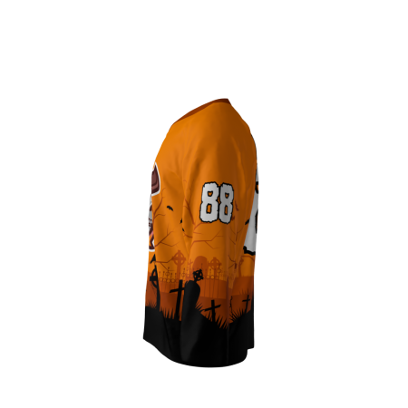Outlaws Halloween Orange Hockey Jersey Left