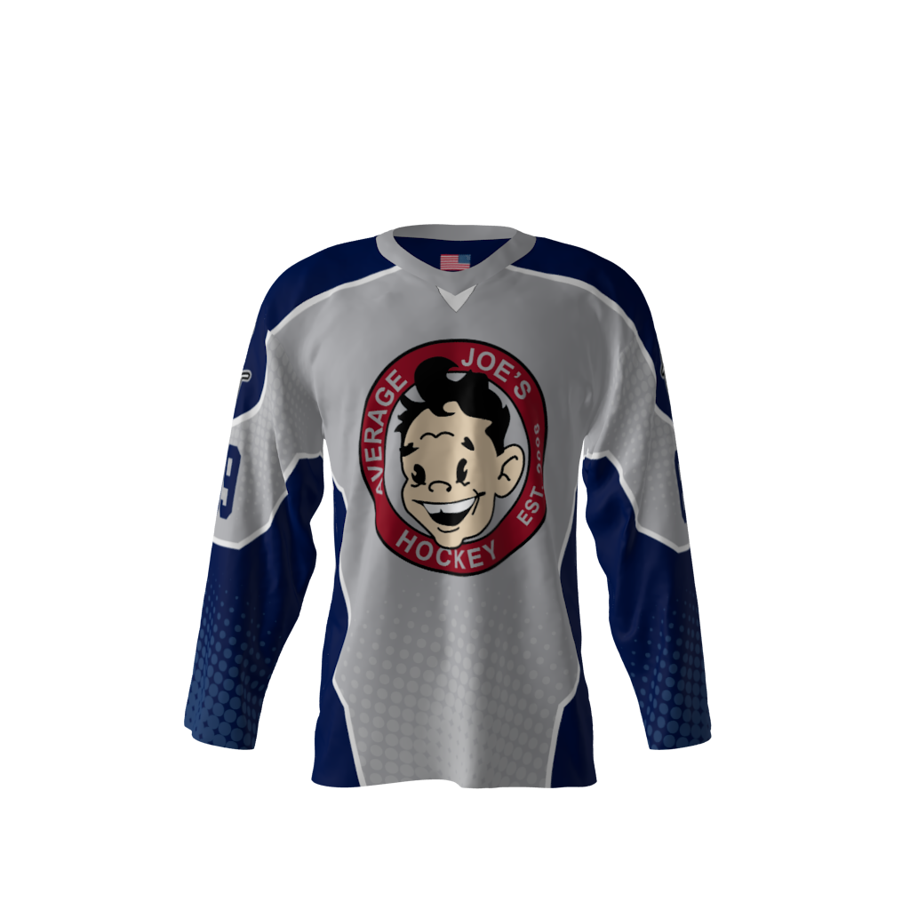 Average Joes Gray Hockey Jersey Front
