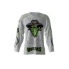 Front view of Gray Outlaws Dye Sublimated Hockey Jersey