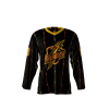 Front view of a custom dye sublimated Thunder hockey jersey