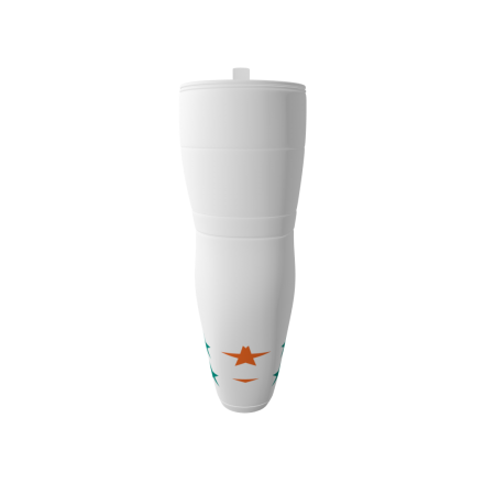 Back view of a custom dye sublimated Tropics White Ice Hockey Sock