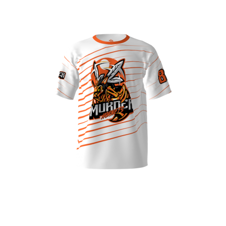 Murder Hornets White Orange Softball Jersey