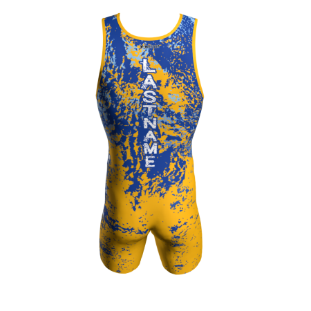 Back view of a custom dye sublimated wrestling singlet