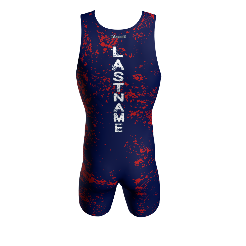 Back view of a custom dye sublimated wrestling singlet