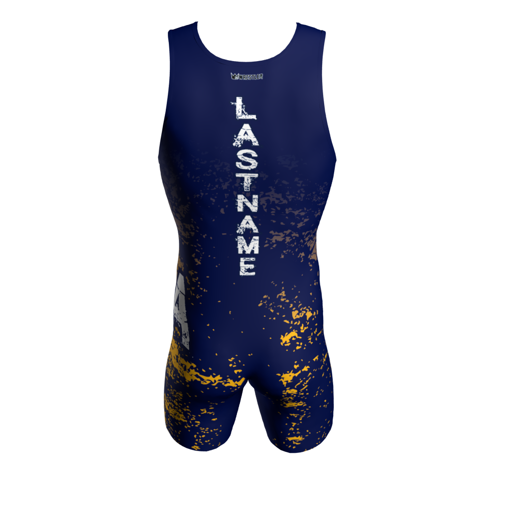 Back view of a custom dye sublimated wrestling singlet
