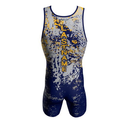 Back view of a custom dye sublimated wrestling singlet