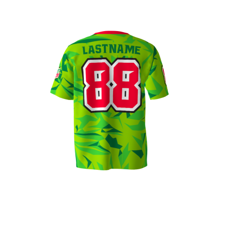 Back view of a custom dye sublimated Nitro Zone softball jersey