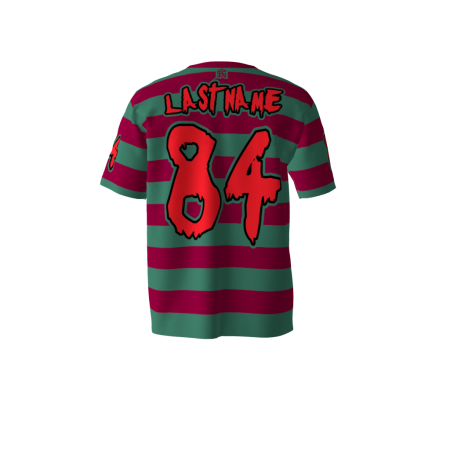 Back view of a custom dye sublimated Nightmares softball jersey