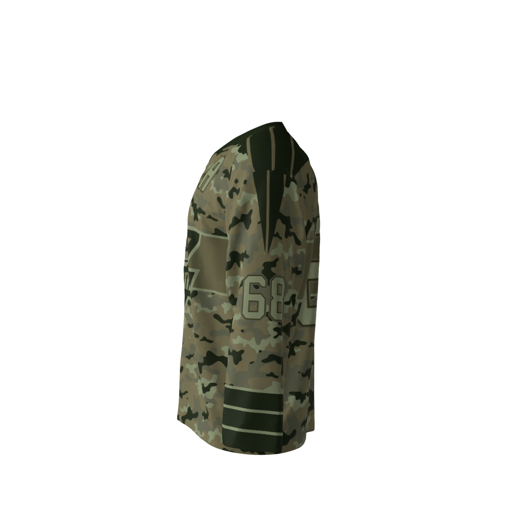 Front view of a custom dye sublimated Jagr Bombs hockey jersey