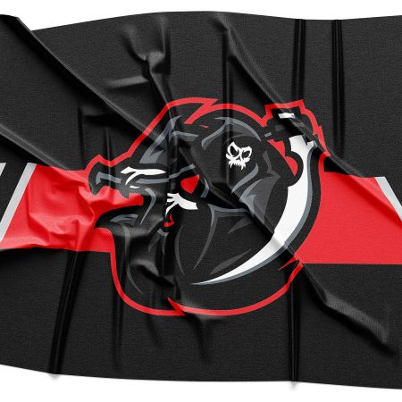 Reapers Black Logo Rendering on Fabric