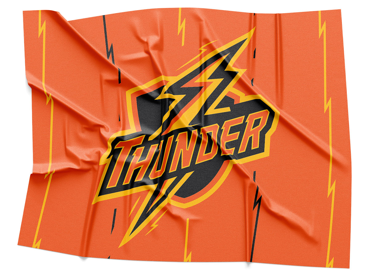 Thunder Logo Rendering on Fabric