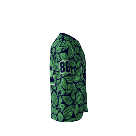 Right side view of a custom dye sublimated Saucy Sloths Hockey Jersey