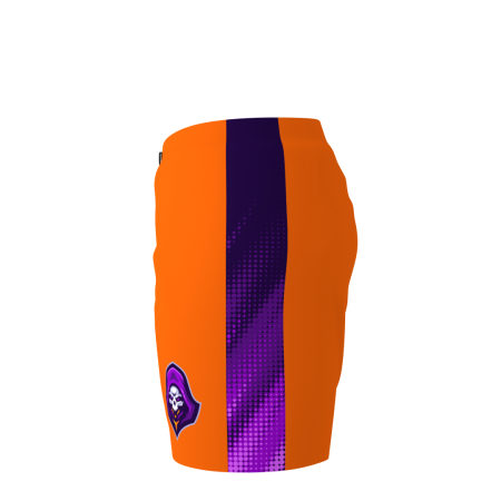 Left side view of a custom dye sublimated Raging Roosters Ice Hockey Pant Shell