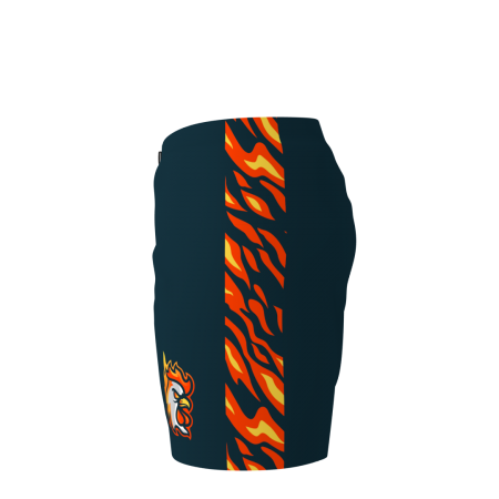 Left side view of a custom dye sublimated Raging Roosters Ice Hockey Pant Shell