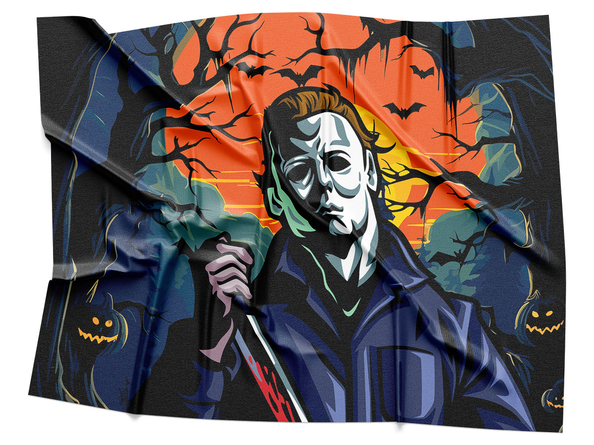 Slashers Logo Rendering on Fabric