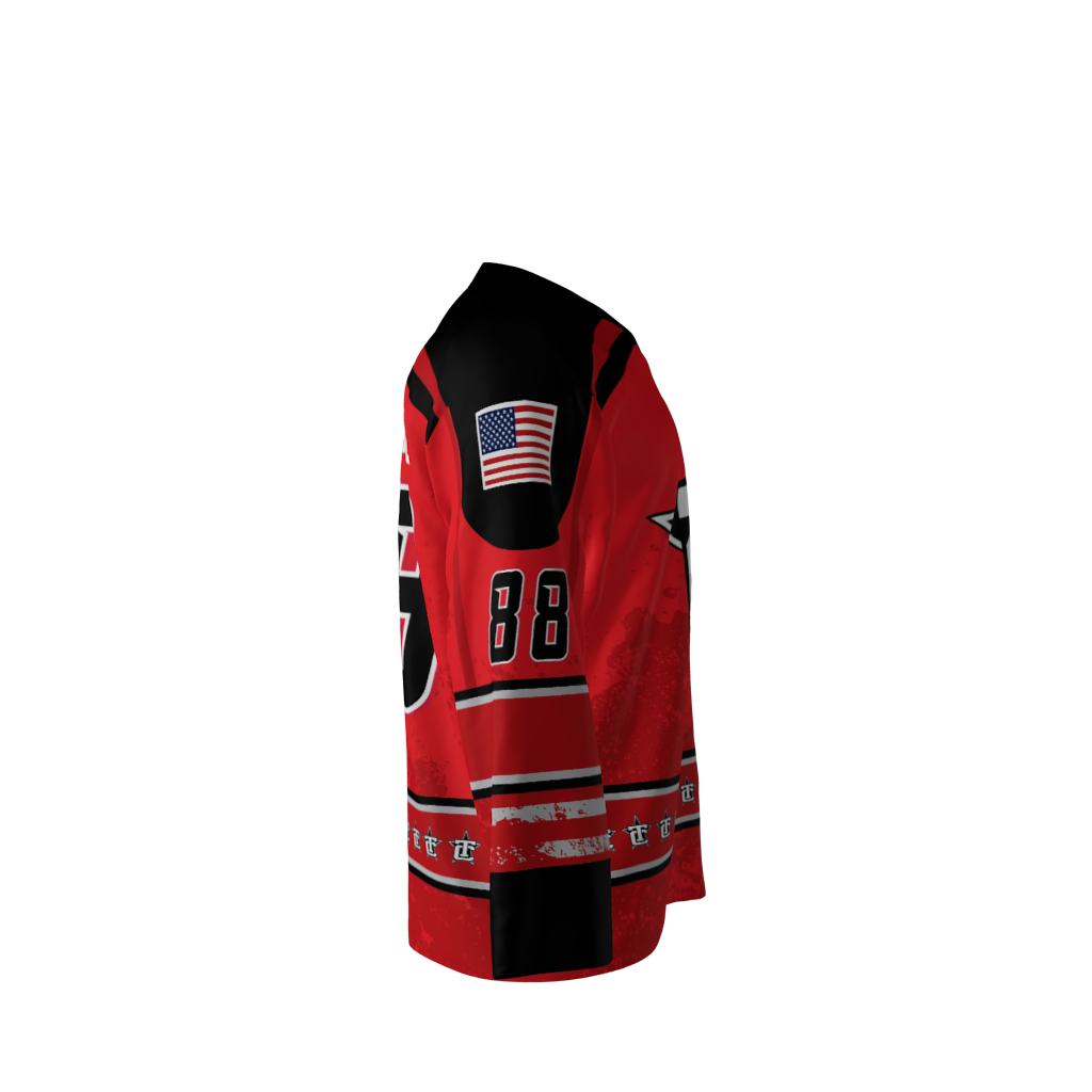 Traverse City North Stars Red Stripe Hockey Jersey - Image 4