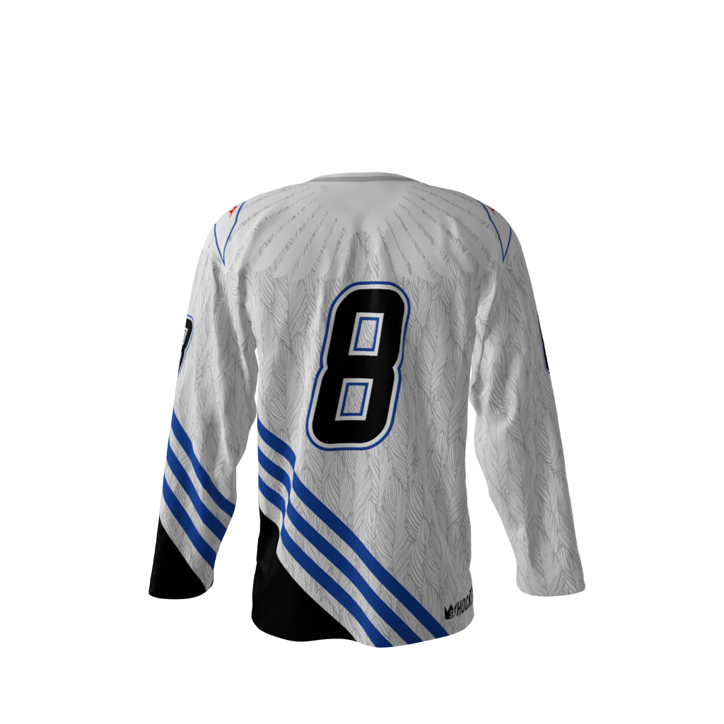 District 6 Hawks White Hockey Jersey - Image 3