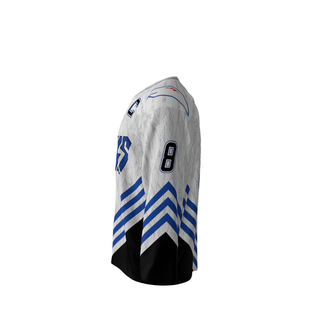 District 6 Hawks White Hockey Jersey - Image 2