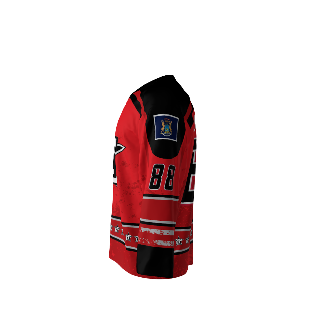 Traverse City North Stars Red Stripe Hockey Jersey - Image 2